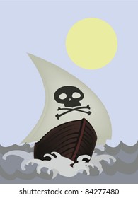 pirates ship on the sea
