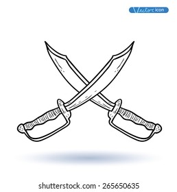  Pirates sign blade, vector illustration.