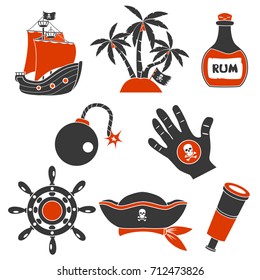 Pirates simple icons set