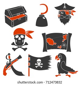 Pirates simple icons set