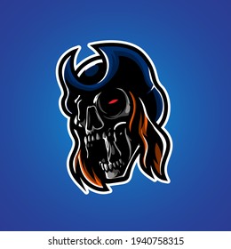 Pirates Skull Head Mascot Logo