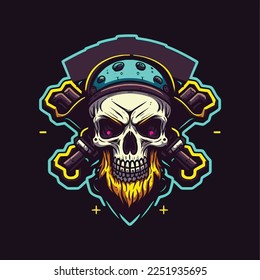 pirate's skull illustration, esports mascot designs, gaming logo