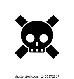 pirates skull jolly roger cross bones symbol flag isolated cute doodle icon vector badges emblems design sign for website mobile isolated on white Background