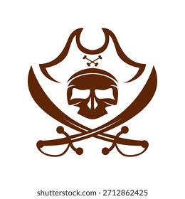 Pirates skull logo icon design 