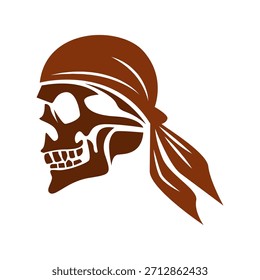 Diseño del icono del logotipo del cráneo de los piratas 