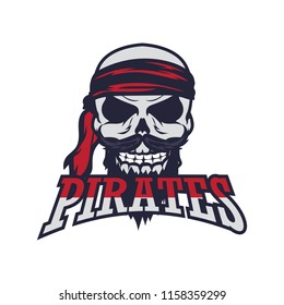 pirates skull logo isolated on white background, vector illustration, vector illustration
