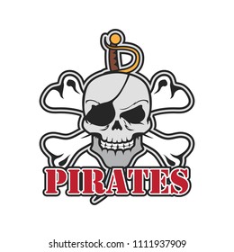 pirates, skull logo, vector illustration