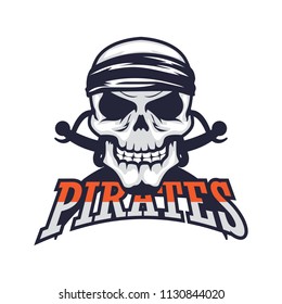 pirates, skull logo, vector illustration