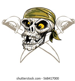 pirates skull  made in vector