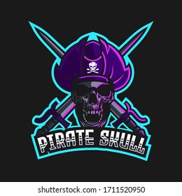 Pirates skull mascot esport logo