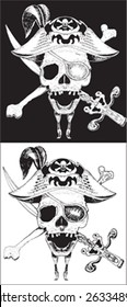  pirates skull- Vector artwork 
