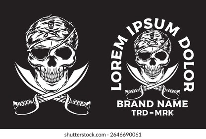 Pirates skull vector t shirt design
