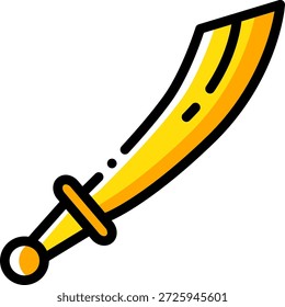 Espada de piratas, machete, icono de daga