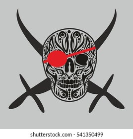 pirates tattoo skull vector art