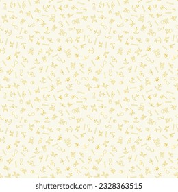Pirates Themed Freehand Drawings Seamless Pattern. Hand Drawn Pirate Elements Background.