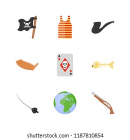 

Pirates And Treasure Flat Icons

