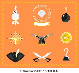 Pirates vector accessories and supplies.