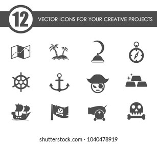 pirates vector icons for your creative ideas