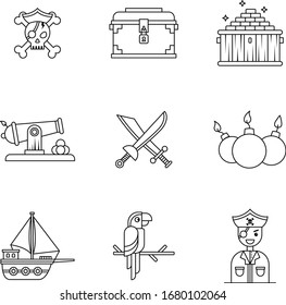 Pirates Vector Illustrations Pack with Line Style