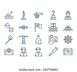 Pirates And Weapons Icon Set