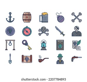 Pirates And Weapons Icon Set