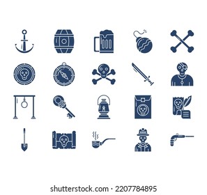 Pirates And Weapons Icon Set