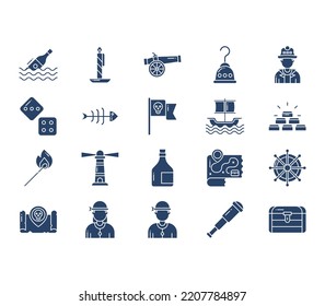 Pirates And Weapons Icon Set