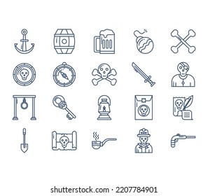 Pirates And Weapons Icon Set