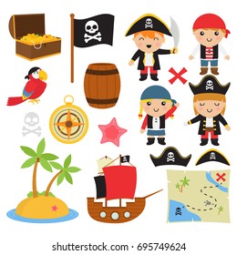Pirates In White Background