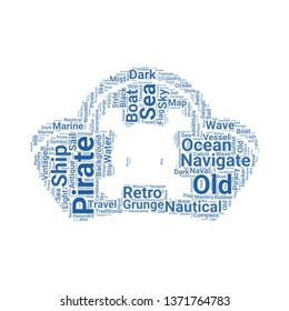 pirates word cloud. tag cloud about pirates