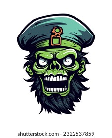 Pirates zombie head vector clip art illustration