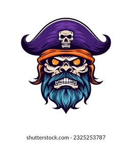 Pirates zombie head vector clip art illustration