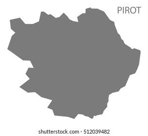 Pirot Serbia Map grey