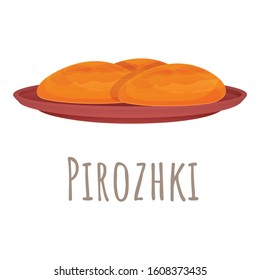 Pirozhki icon. Cartoon of pirozhki vector icon for web design isolated on white background