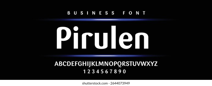 Pirulen Abstract technology space font logo alphabet. techno and sport fonts. Typography digital sci-fi movie logos. vector illustration 