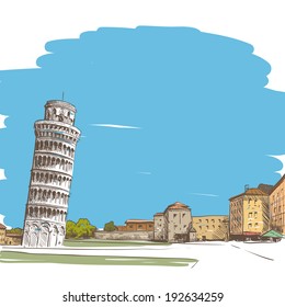 Pisa Hand Drawn, Vector Illustration