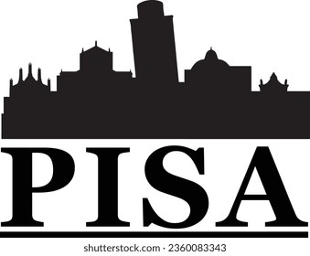 Pisa Italy Skyline Vector Graphic