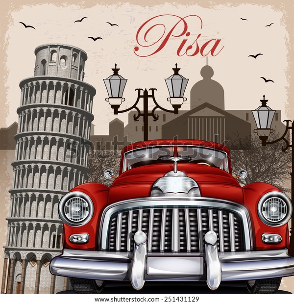 Pisa retro\
poster.