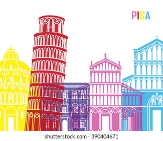 Pisa skyline pop in editable vector file