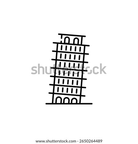 Pisa Tower icon design with white background stock illustration
