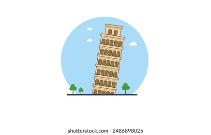 Diseño de Ilustración vectorial de torre Pisa para uso