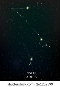 Pisces and Aries constellation
