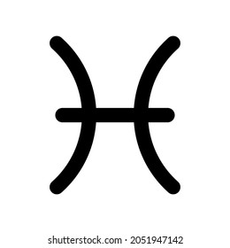 Pisces - astrological sign. One of twelve zodiac symbols. Simple solid line vector icon.