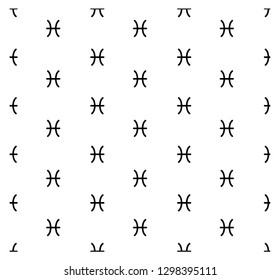 Pisces black and white seamless pattern, background