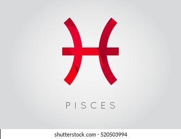 Pisces Constellation. Detailed Stylish Zodiac Icon. Modern Style Drawing. Vector Illustration.