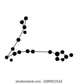 Pisces constellation map. Vector illustration.
