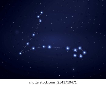 Pisces constellation in night sky