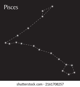 Constelación de Pisces sobre fondo negro.
