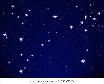Pisces constellation on the starry sky