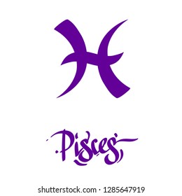 Pisces constellation. Schematic representation of the signs of the zodiac.